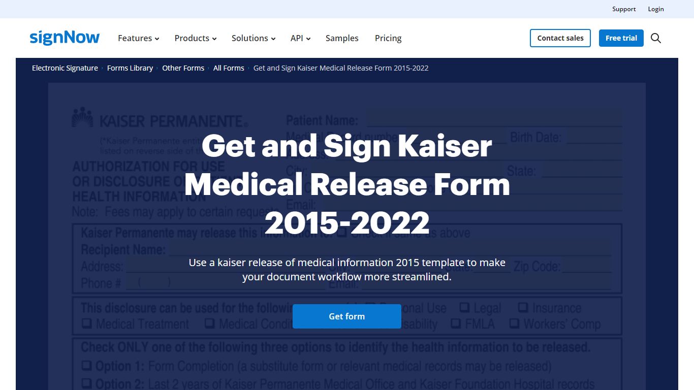 Kaiser Release Of Medical Information - Fill Out and Sign Printable PDF ...